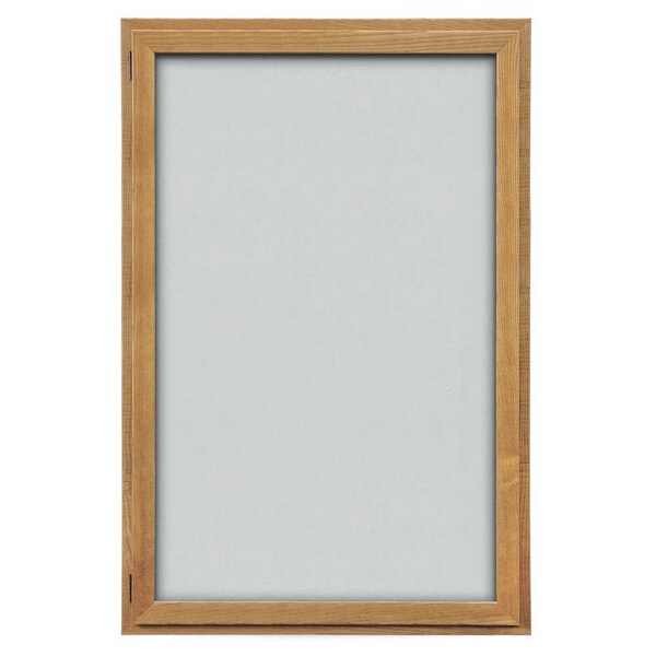Indoor Enclosed Combo Board, 72"x36", Satin Frame/Blue & Cloud
